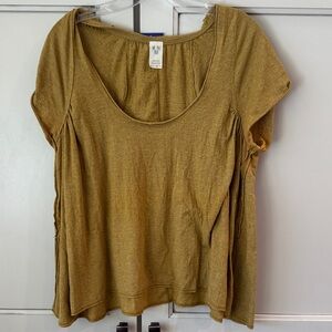 We The Free Mustard Short Sleeve Top